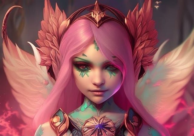 Bioluminescent Chibi Pixie in Fantasy Forest, Fantasycore Ar...