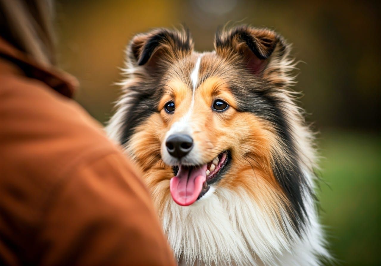 Vibrant Sheltie Portrait in Whimsical Style