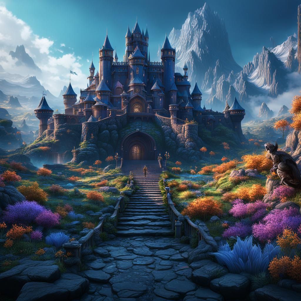 Fantastical Matte Painting in Deep Color, 8K