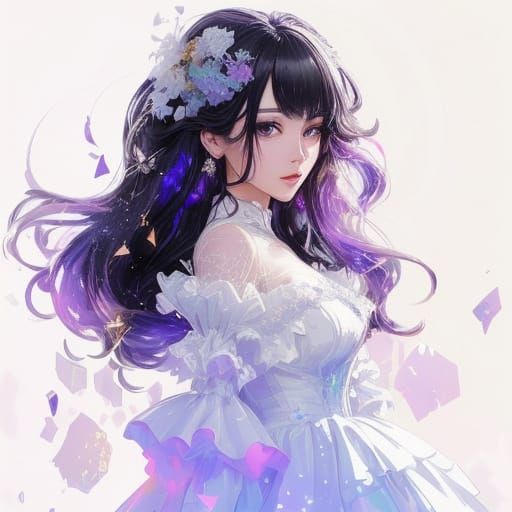 Pixelated Goddess in a Glitching Galaxy