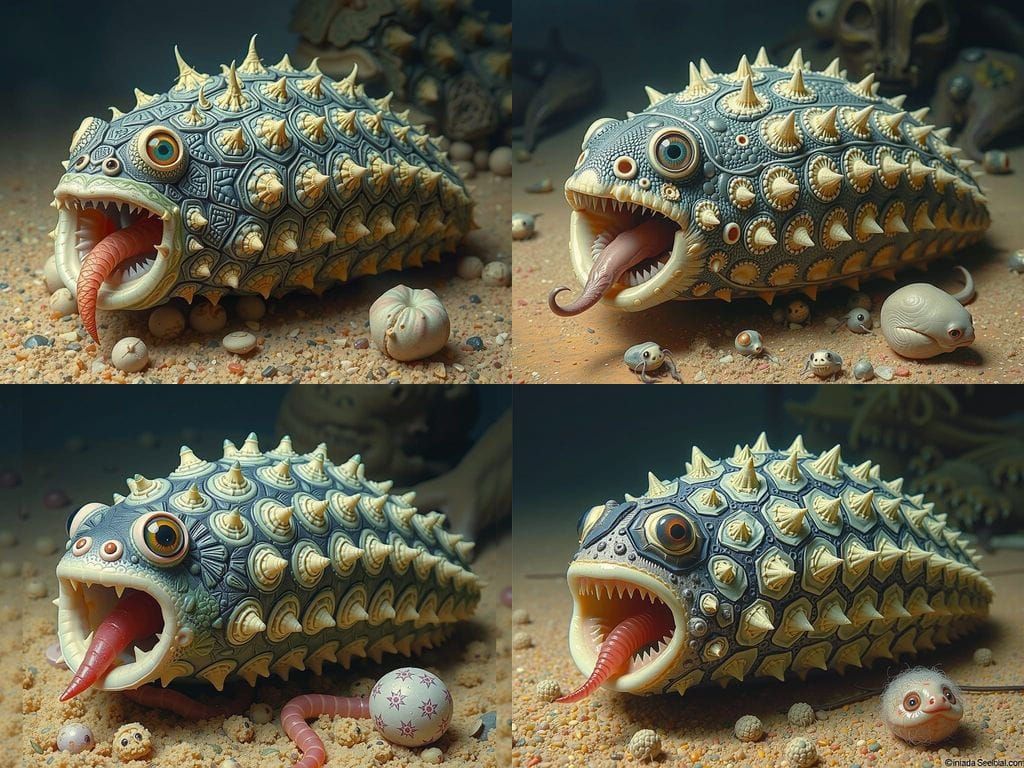 Horrific Mutant Sea Cucumber with Internal Organs