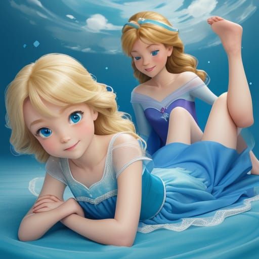 Elsa and Anna in a Whimsical Diaper Ad
