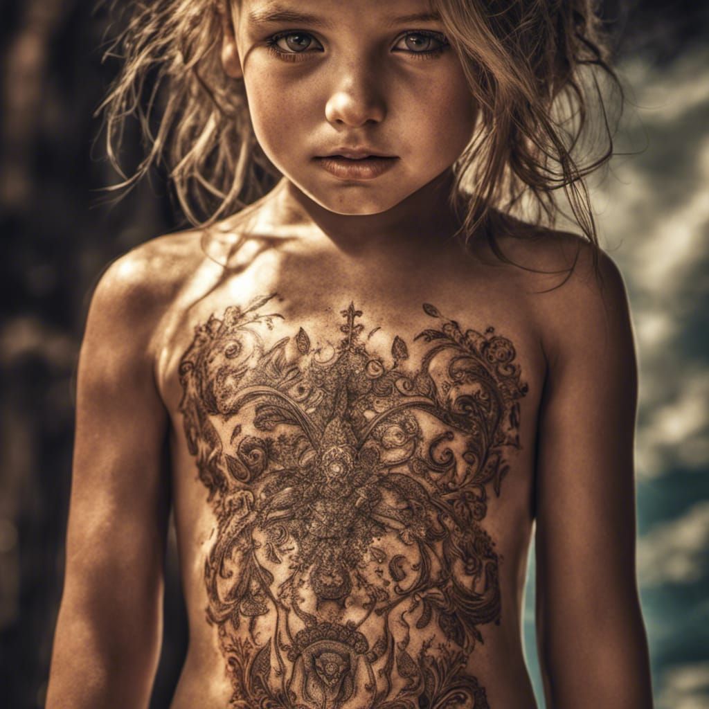 Little Girl Sunscreen Application, Hyperrealistic Close-up