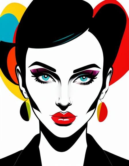 Colorful Pop Art Portrait of a Beautiful Woman
