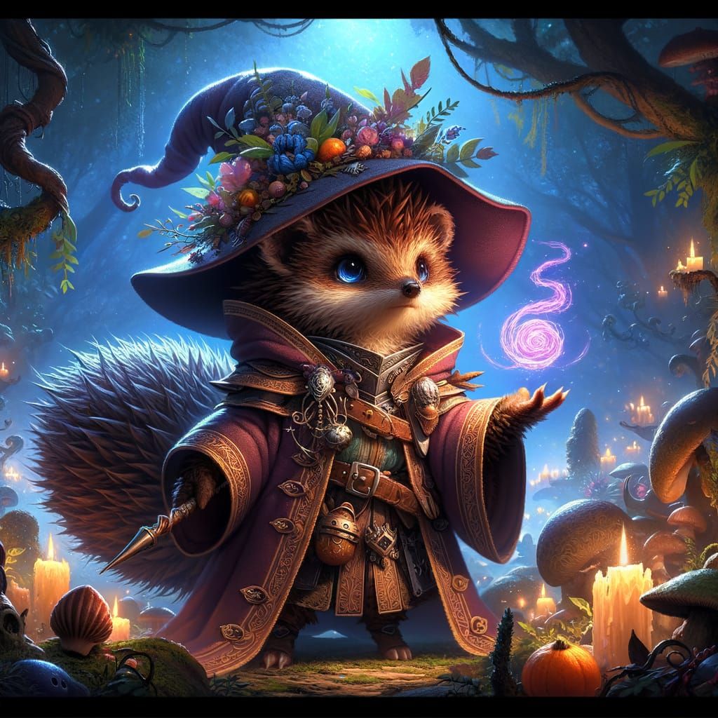 Epic Fantasy Hedgehog Druid Character Art
