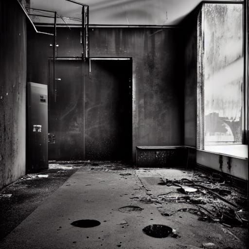 Gritty Film Noir Sculpture Amidst Decay