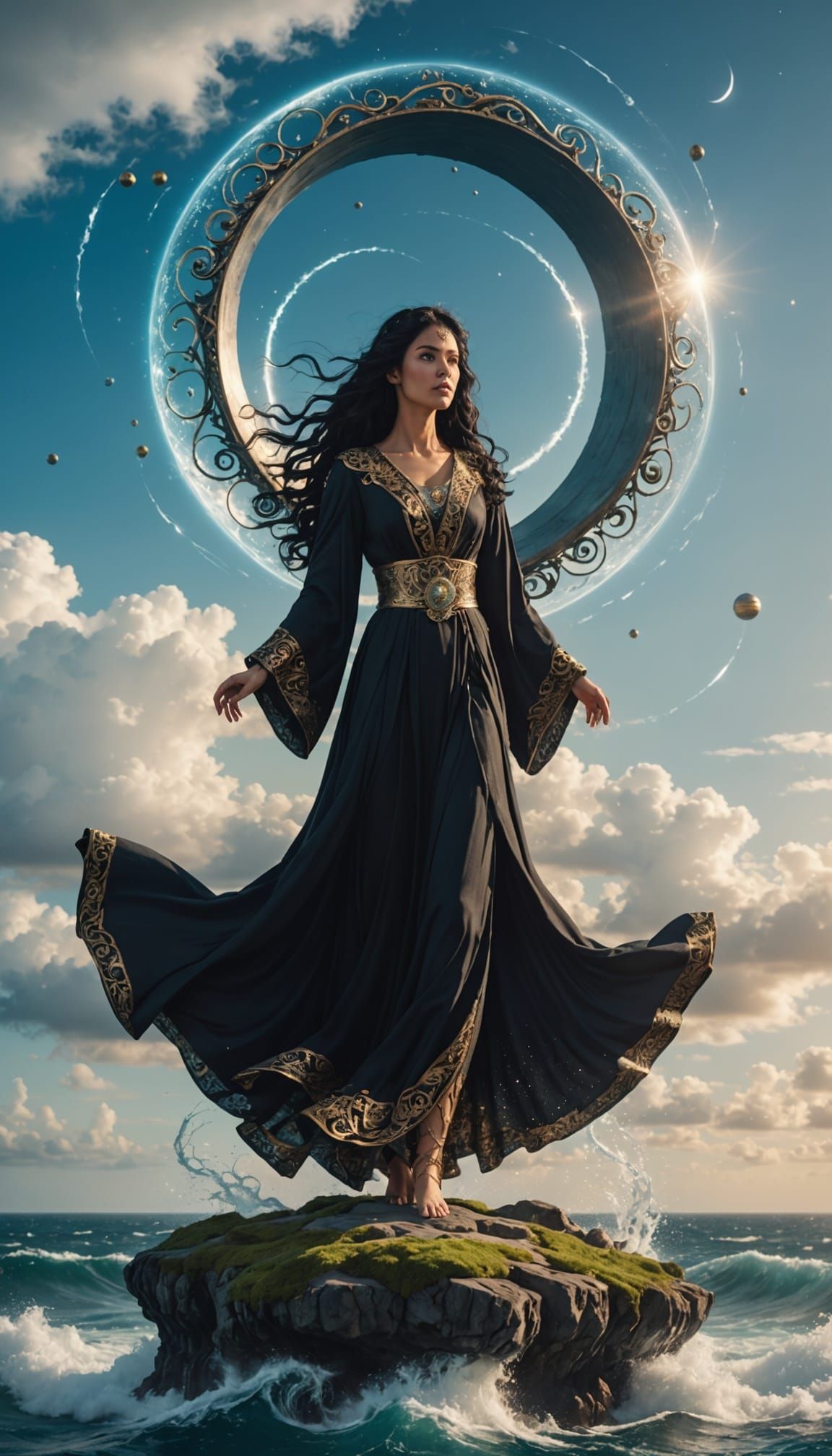 Woman on Floating Island Pulled Through Time Portal