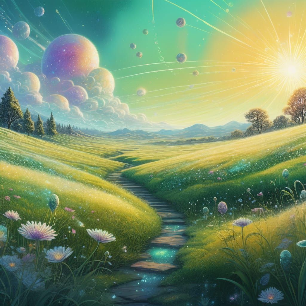 Astral Blooms in Pale Yellow Sunlight