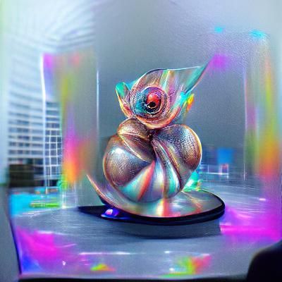 Holographic Snail Sculpture
