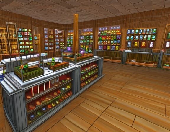 AI Generated Image of a Crystal Shop