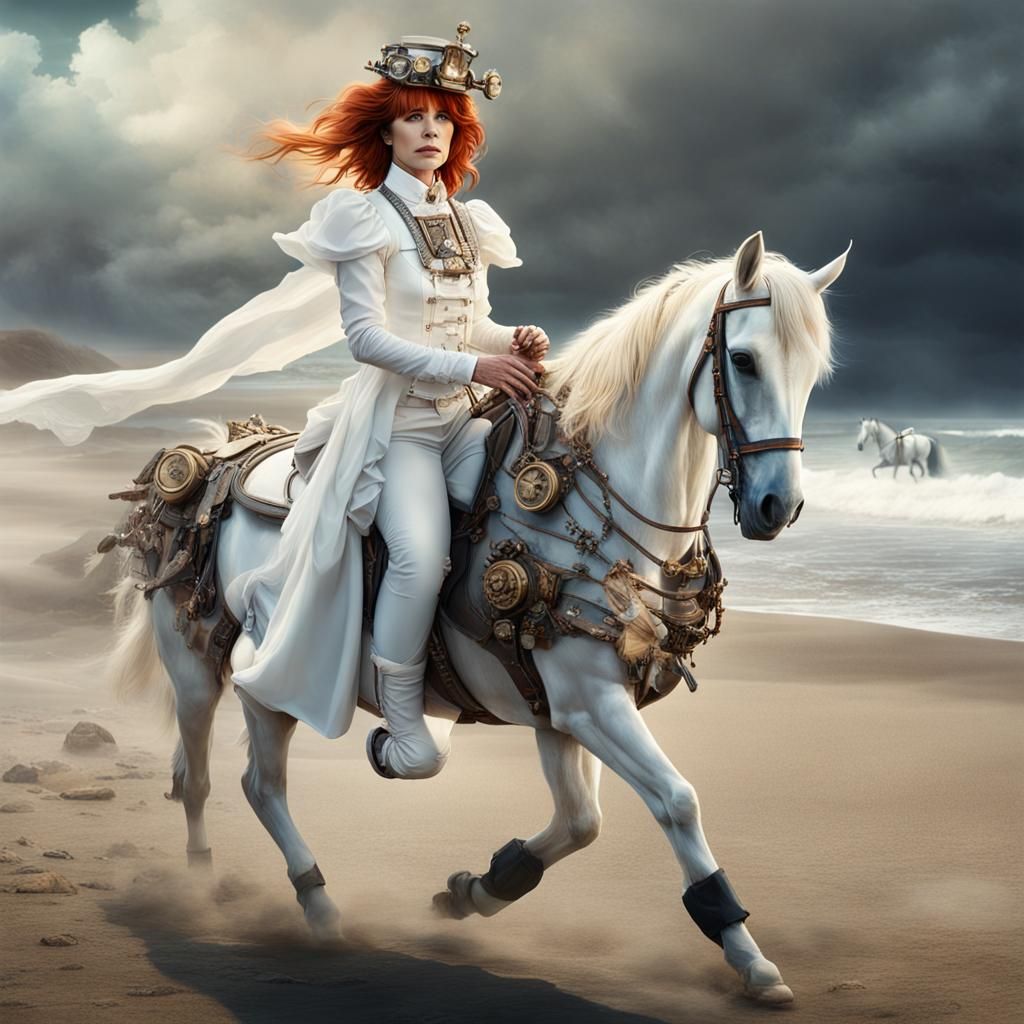 Mylène Farmer Steampunk Fairy Portrait on California Beach