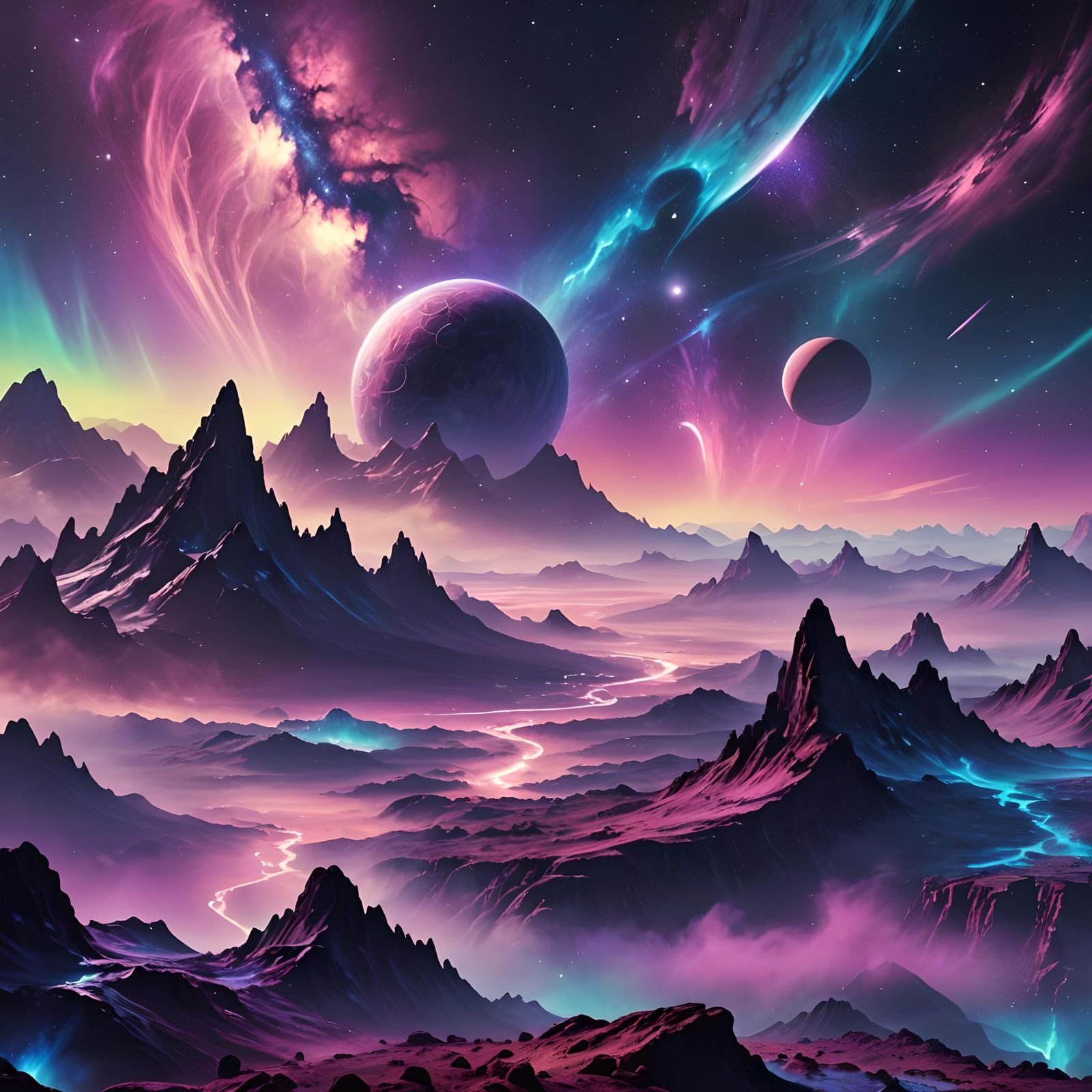 Exoplanetscape: A Detailed Matte Painting in 8K