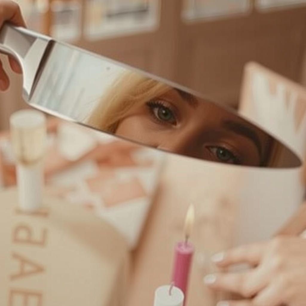 Sabrina Carpenter in Intimate Portrait with Candlelit Atmosp...