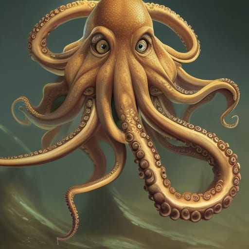 Octopus Dog Hybrid in Detailed Fantasy Art