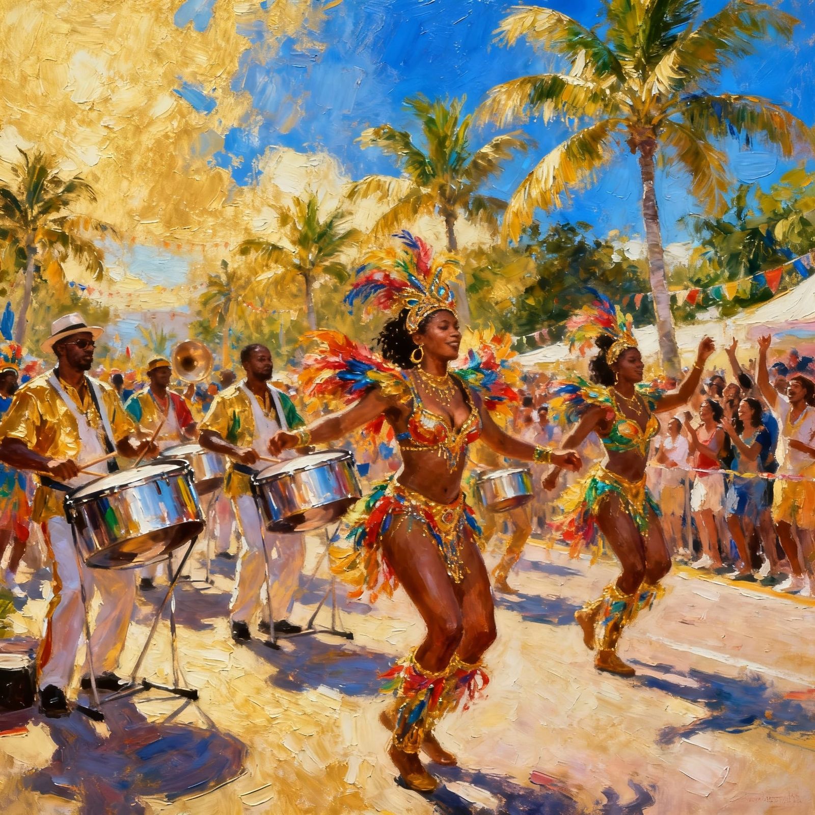 Caribbean Carnival Oil Painting