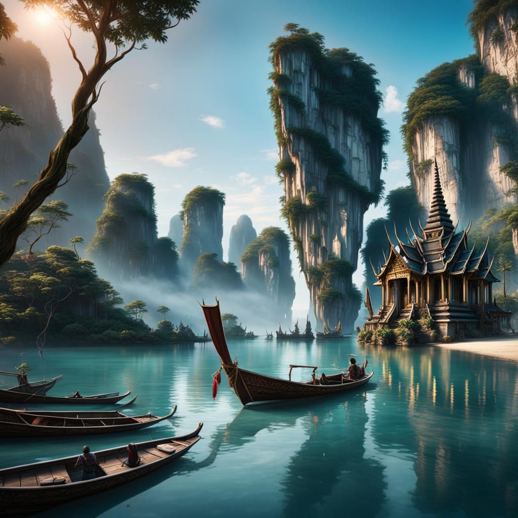 Thailand Chilled Moment: Detailed Fantasy Art