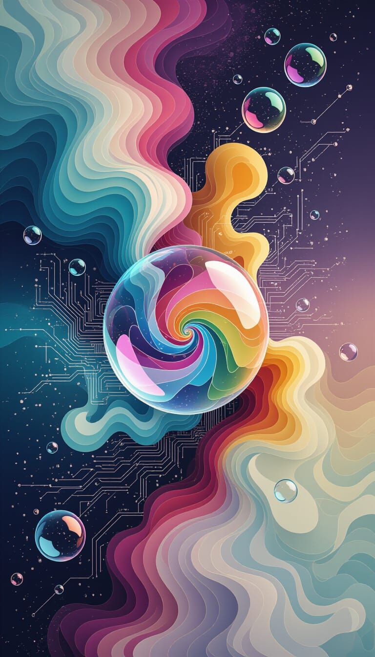 Abstract Glitchcore Art with Prismatic Colors