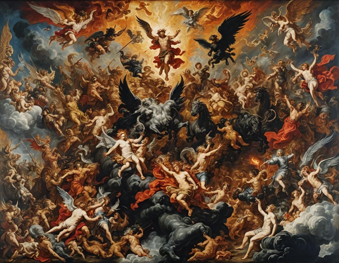 Heaven and Inferno in Baroque Painting Style