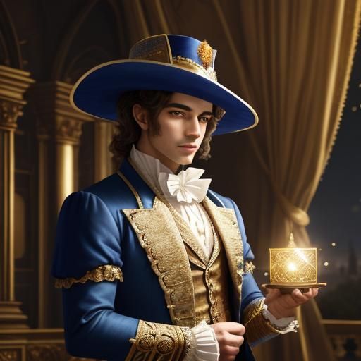 Prince at Castle Ball in Gainsborough Style