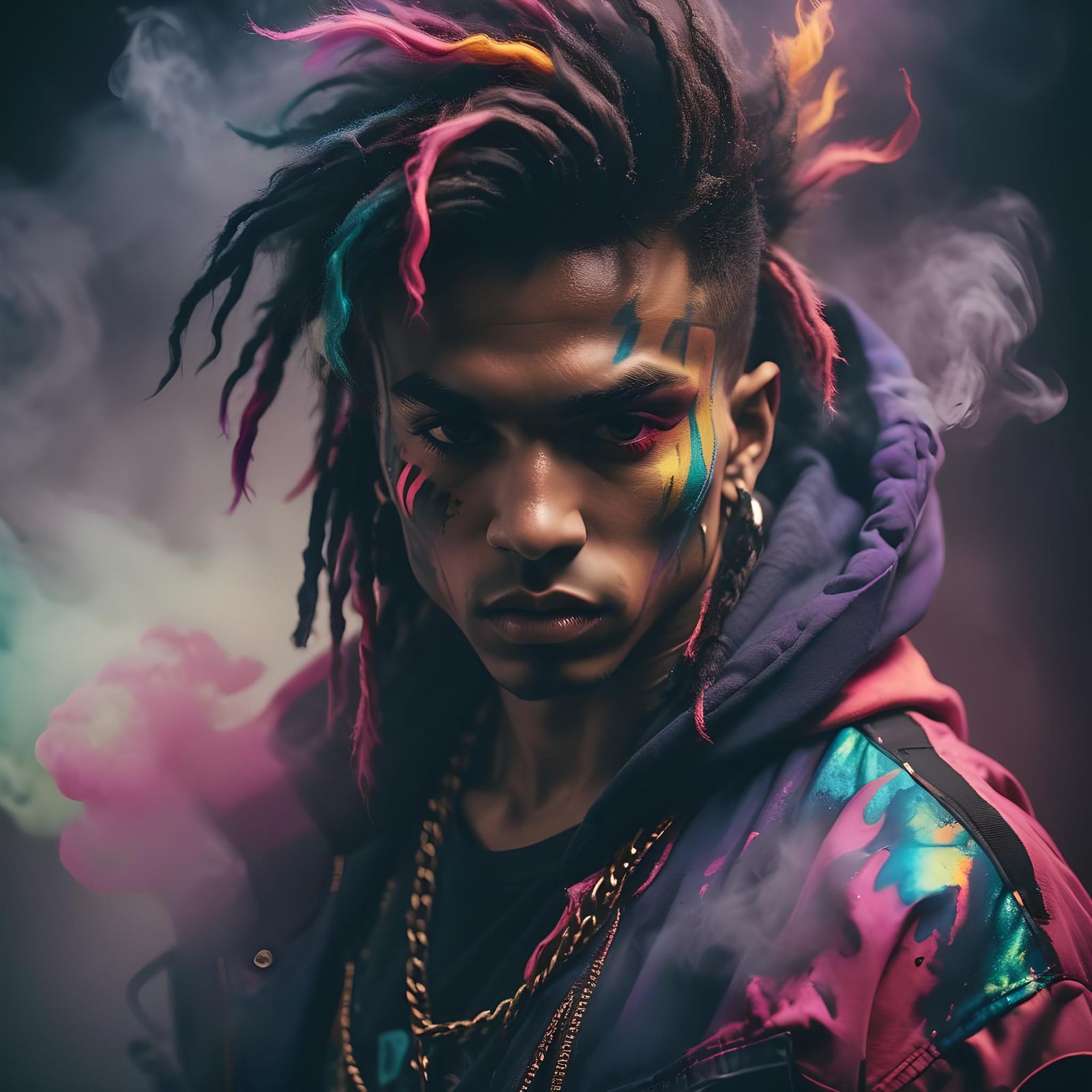 Moody High-Fashion Portrait of Fantasy Beast Warrior