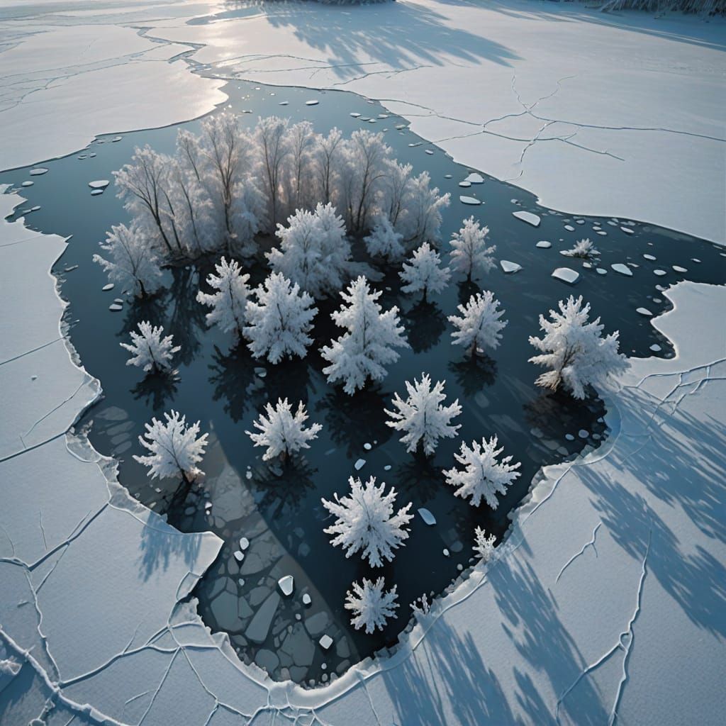 Frozen Dawn on a Winter Wonderland Lake