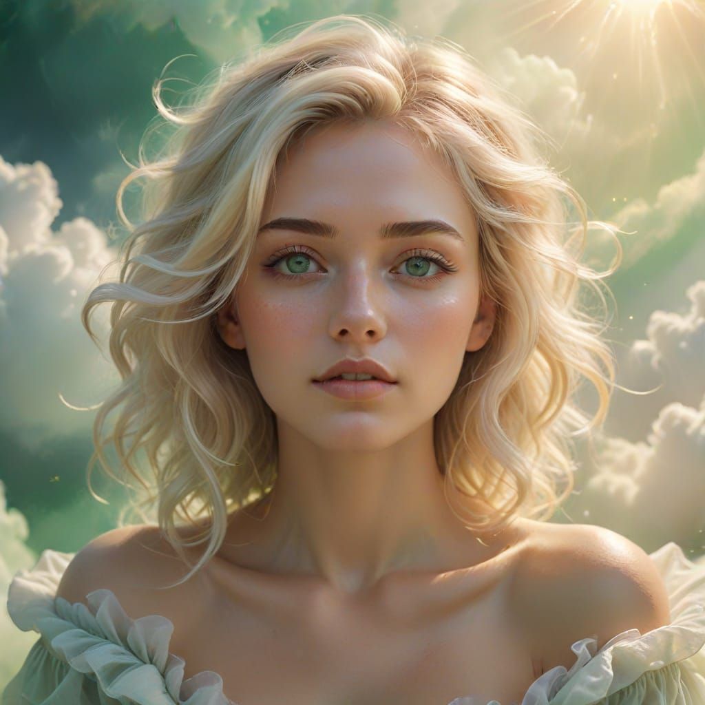 Goddess of Soft Elegance in Ethereal Beauty