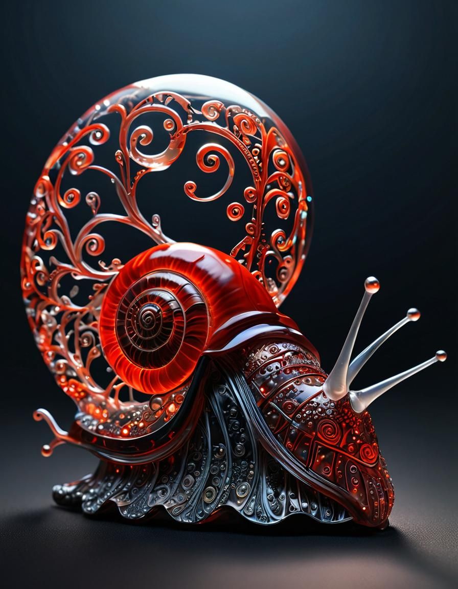 Enameled Glass Snail O5