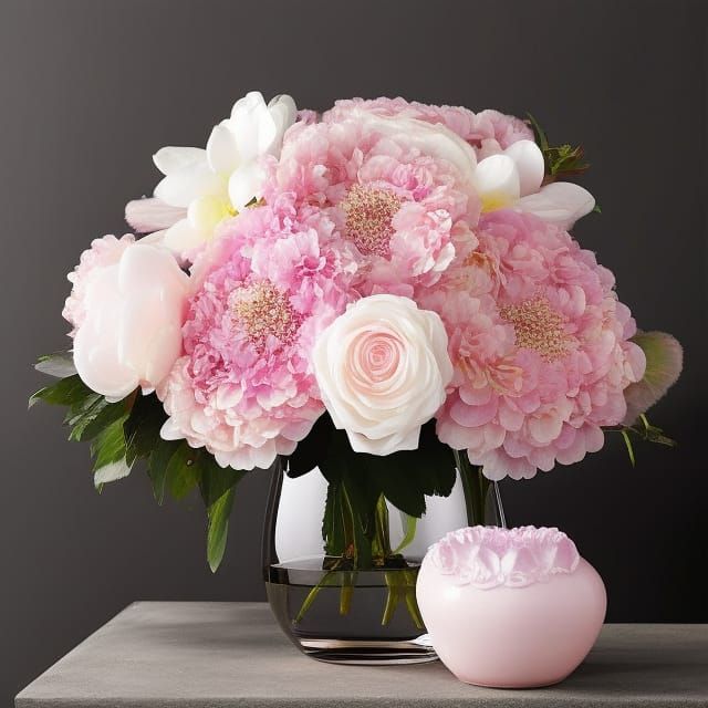 Dreamy Peony Still Life in Romantic Style