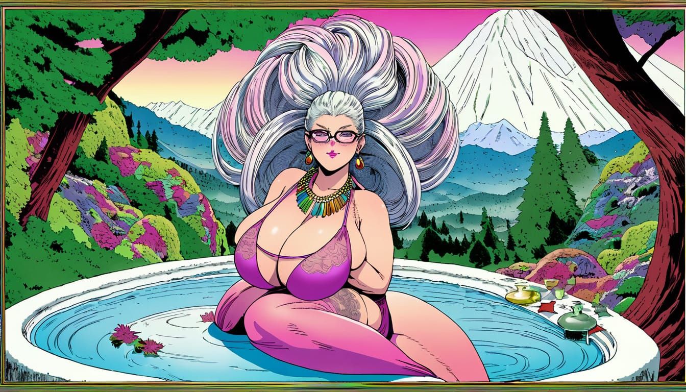 Sultry Resort Scene in Comic Book Style