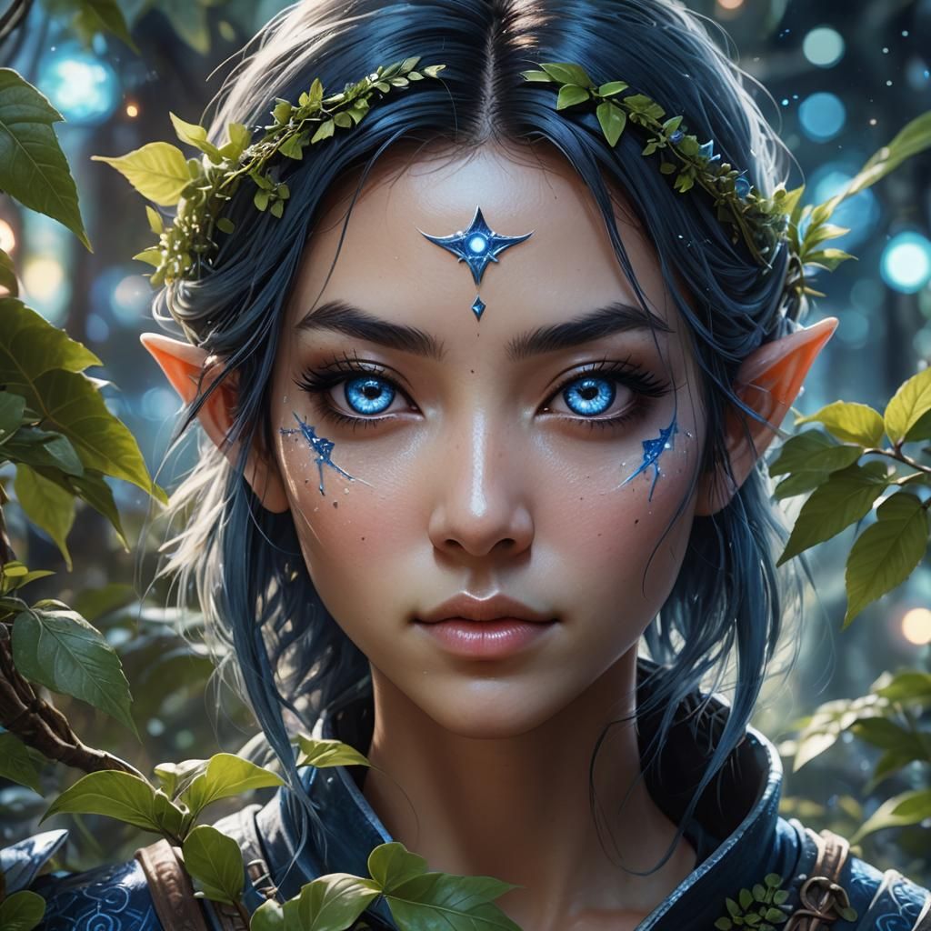 Elf Ninja Warrior in High-Tech Plant Lab