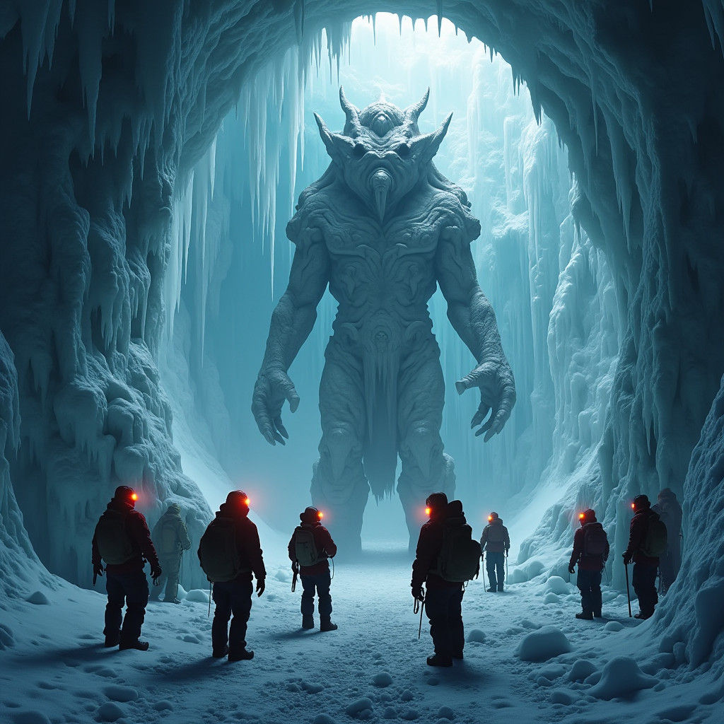 Arctic Explorers Discover Ancient Statue in Icy Cavern