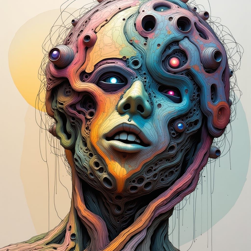 <lora:Serenare:1.0> A Electronic geometric Circuits Like Fac...