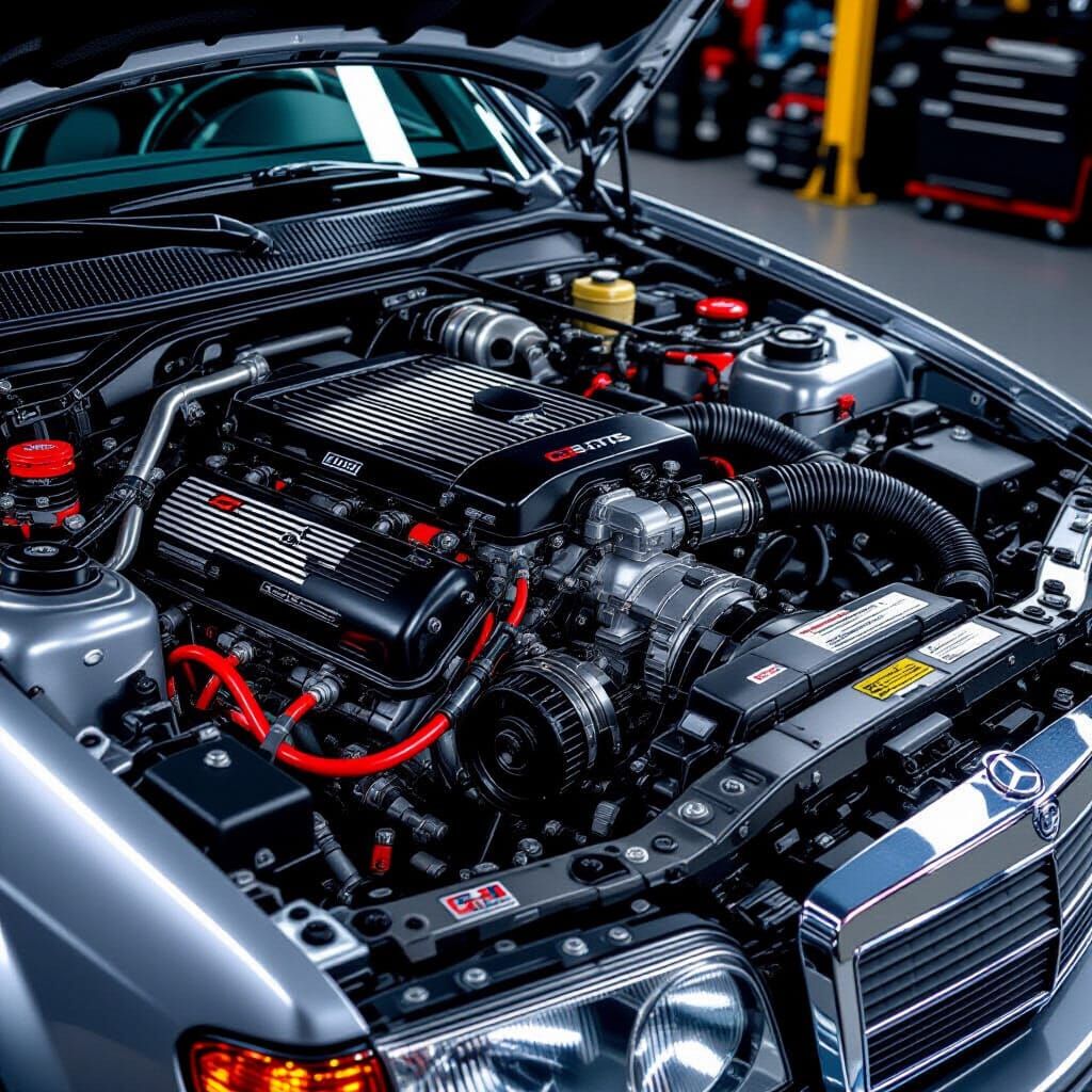 Mercedes W124 GR Style Engine Swap in Realistic Photo