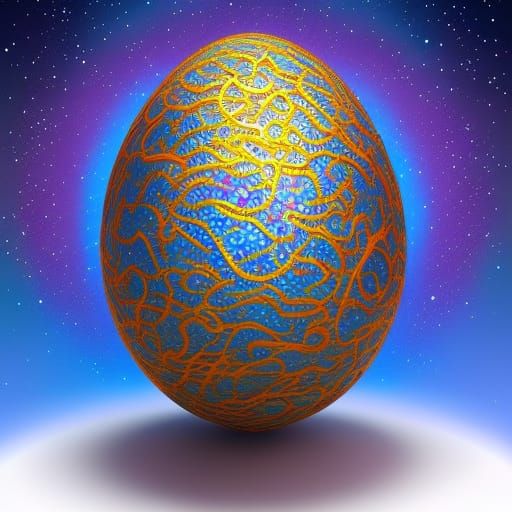 Cosmic Egg with Intricate 3D Rendered Details