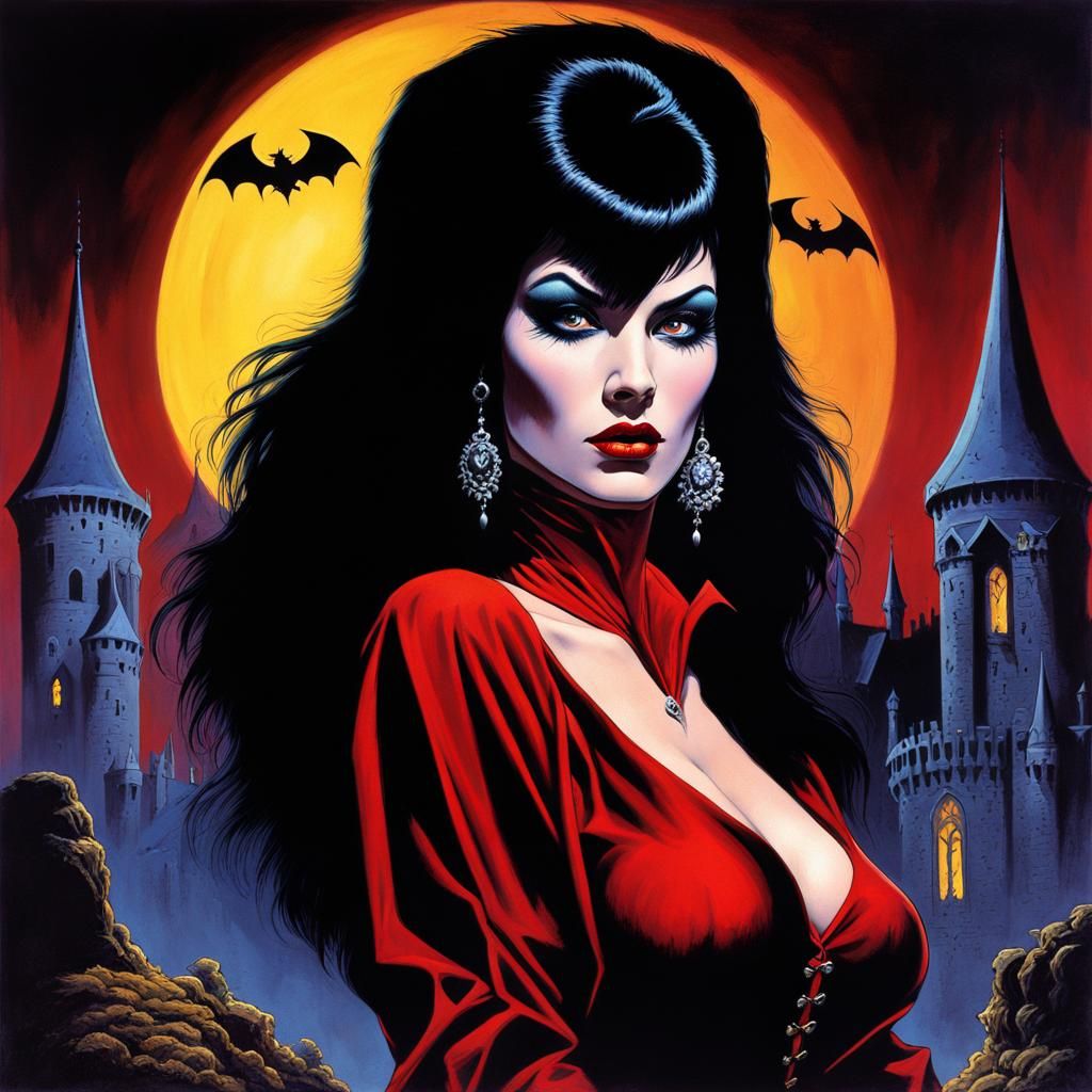 Gothic Deathrock Vampire in Dracula's Castle