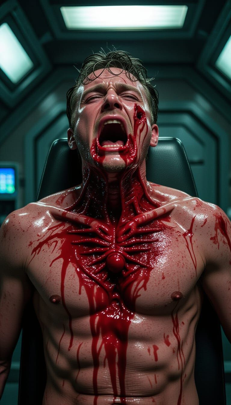 Shocking Sci-Fi Horror: Chestburster Eruption in Cinematic S...