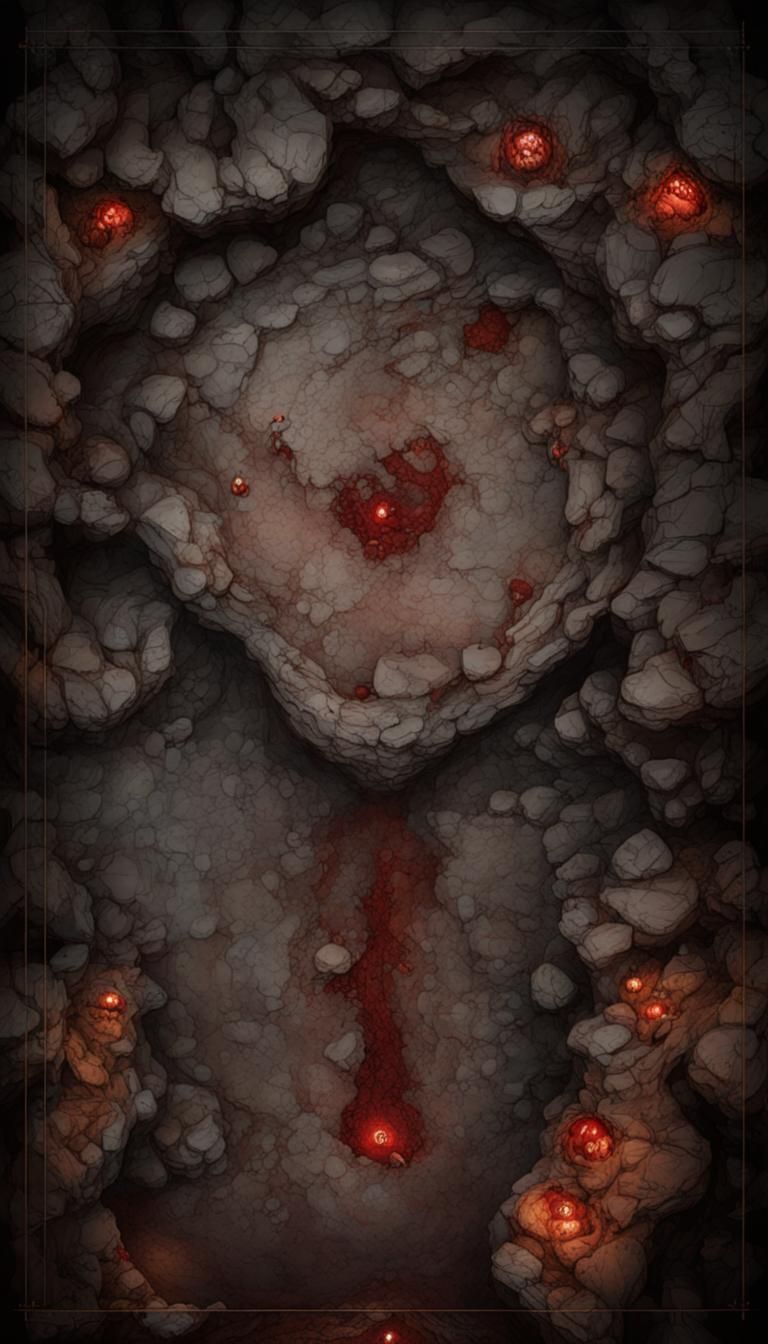 Dark Cave Map with Bloody Altar