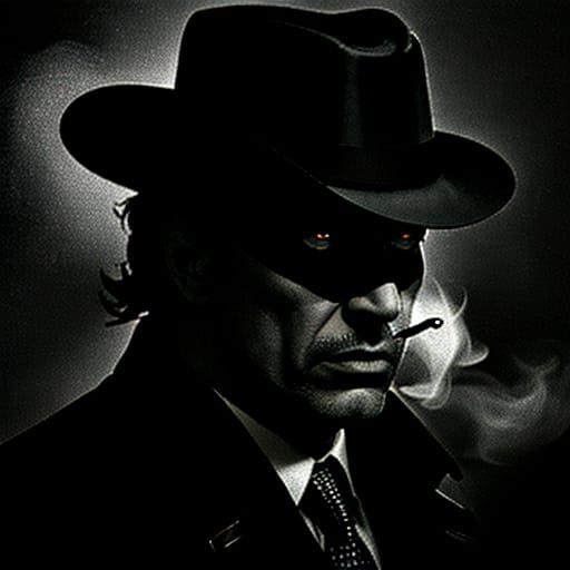 Moody Film Noir Portrait in High-Contrast Black and White