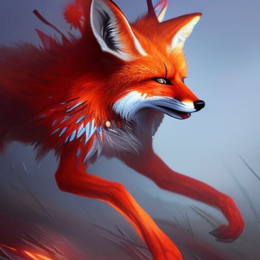 Floral Fox: Dark Fantasy Concept Art