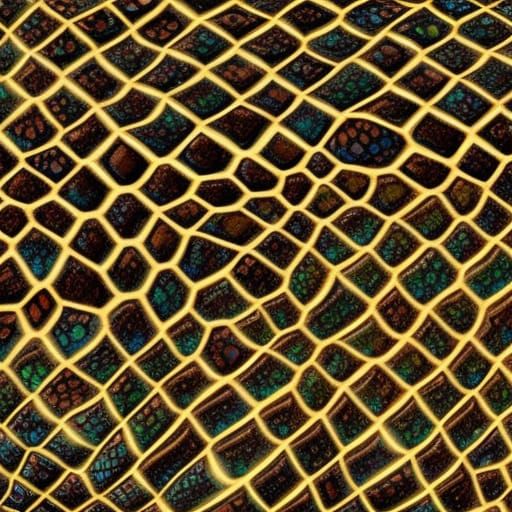 Lizard Scale Landscape in Art Nouveau Style