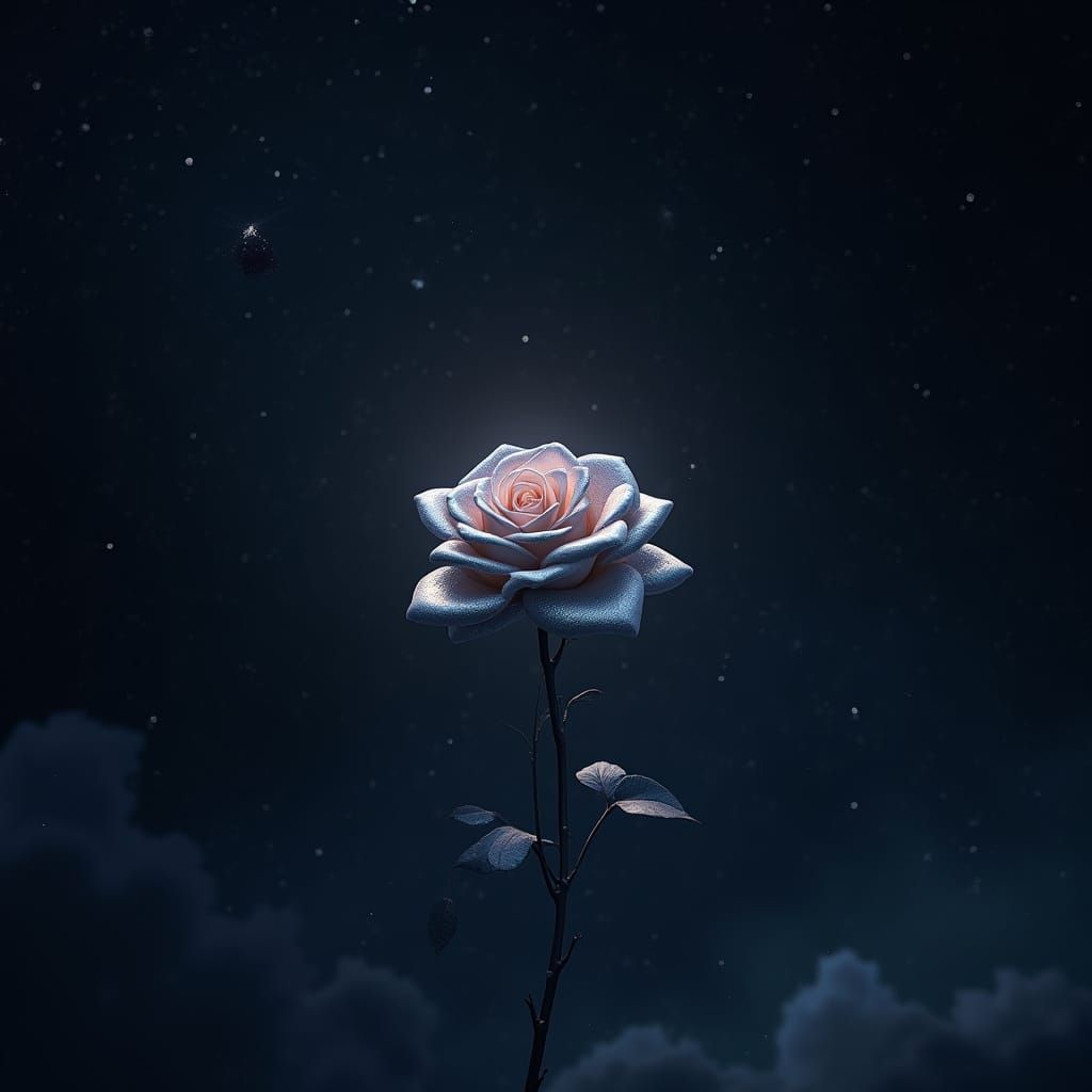 Silver Rose in Celestial Isolation