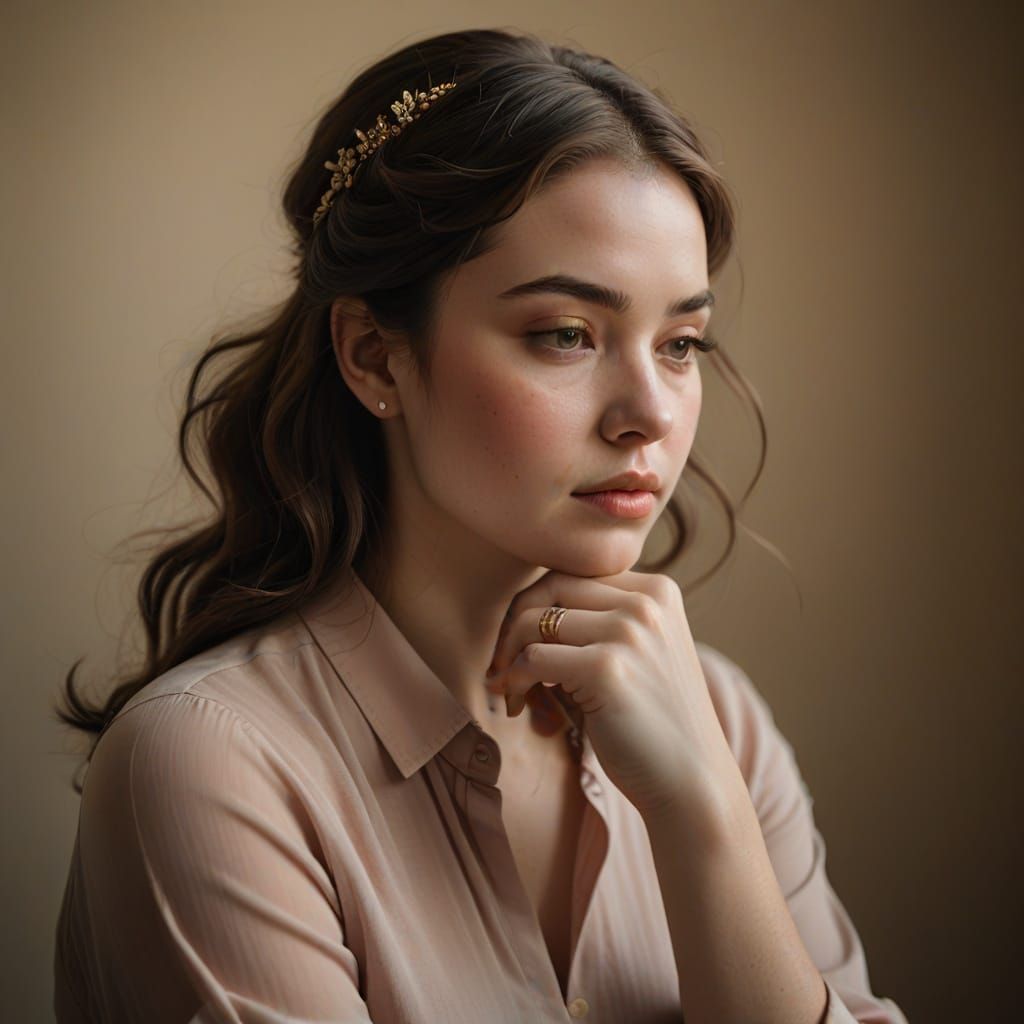 Sensual Portrait of a Curvy Woman in Warm Golden Tones