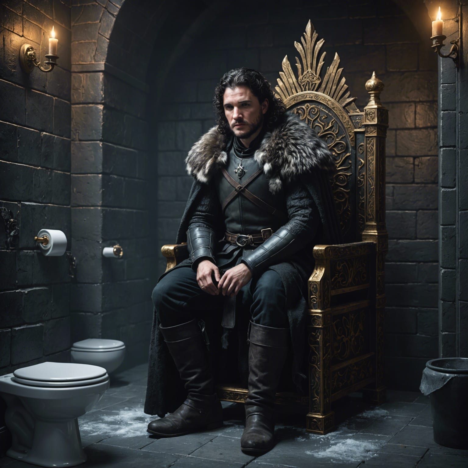 Jon Snow on the Throne: Detailed Matte Painting