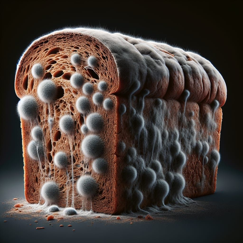 Hyper-Realistic Rye Bread Mold in HDR