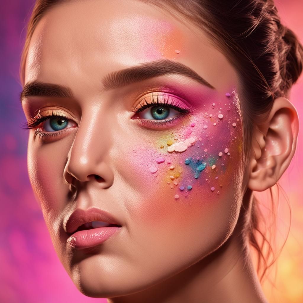 High-Fashion Beauty with Pink Eyeshadow in LaChapelle Style