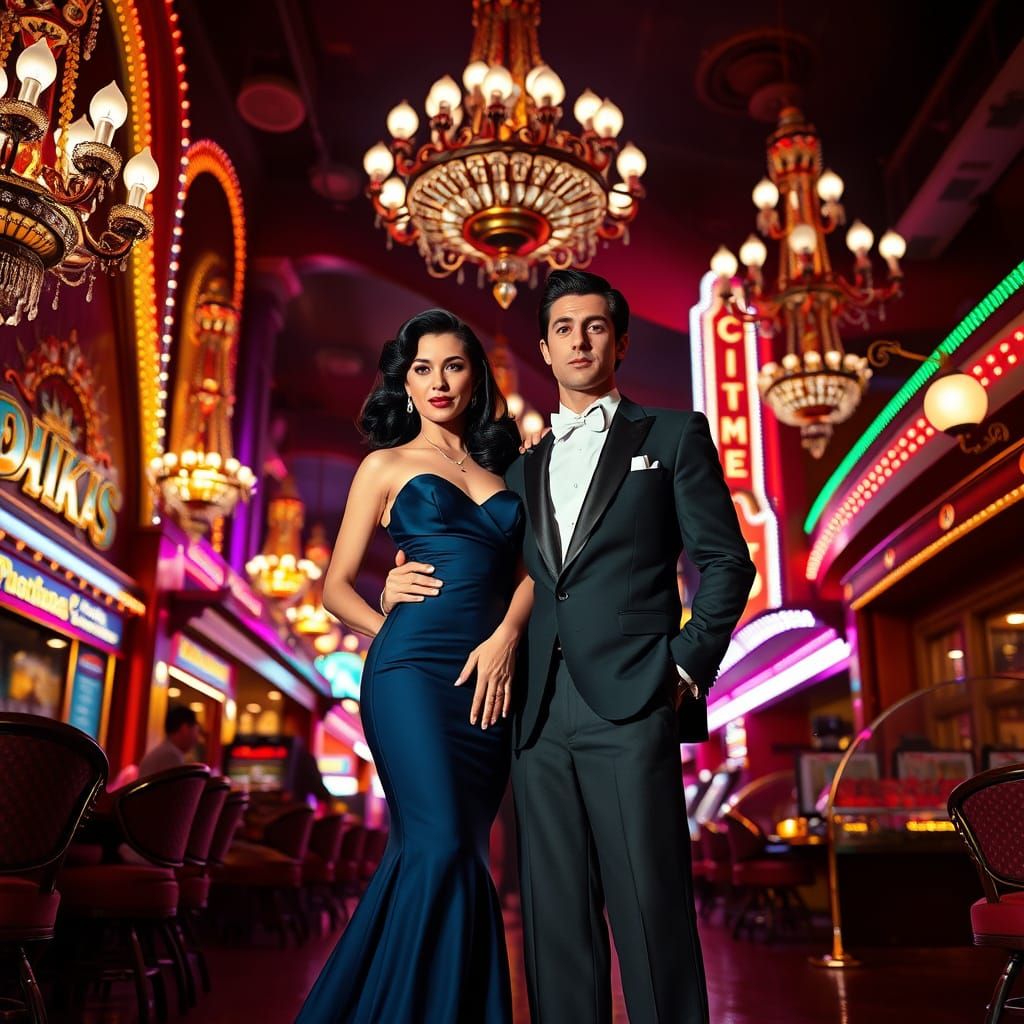 Epic Hollywood Glam in 1950s Las Vegas Style