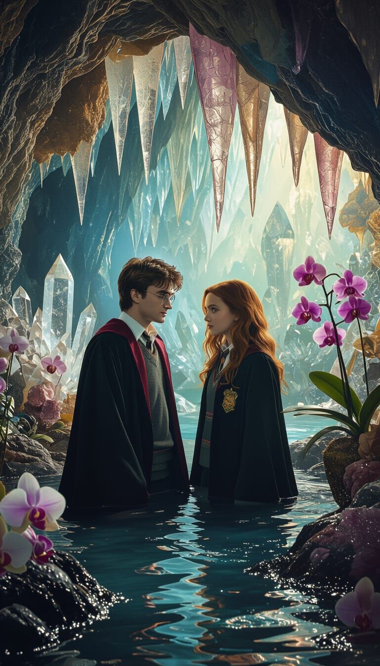 Harry Potter and Ginny Weasley in Surreal Grotto