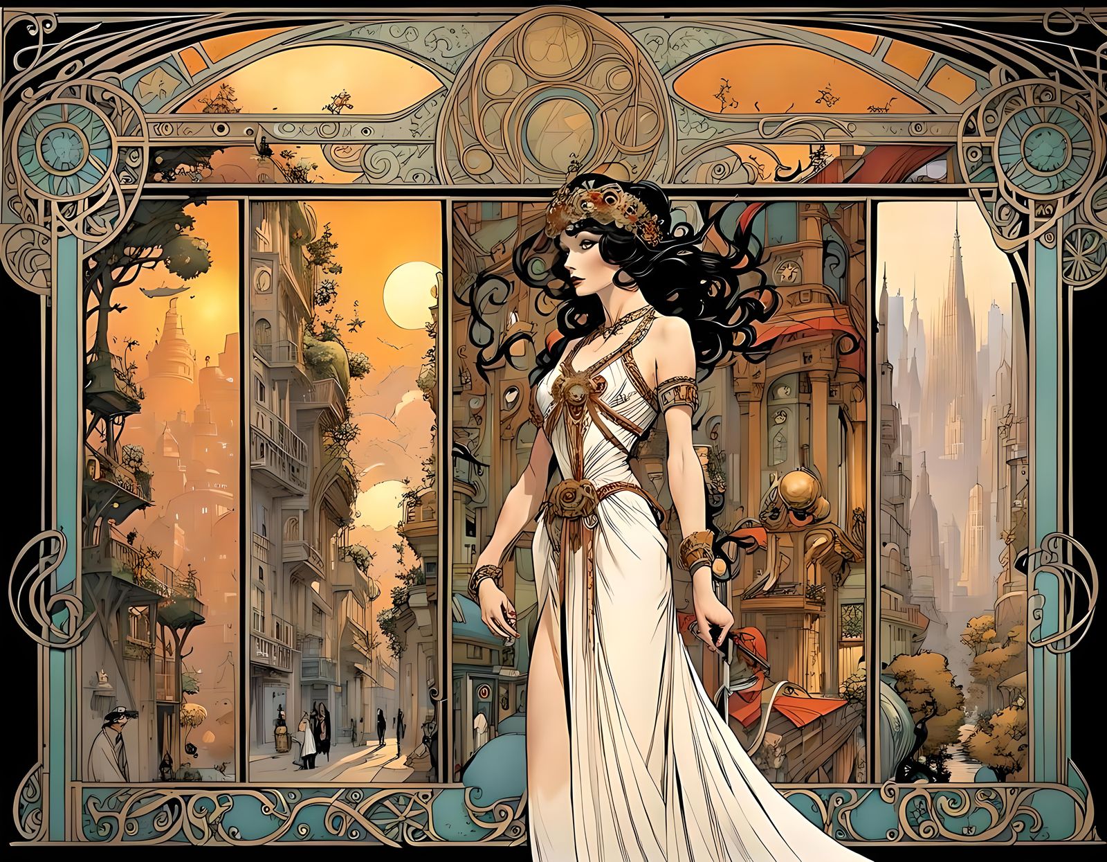 Art Nouveau Comic Book Pages Inspired by Clue
