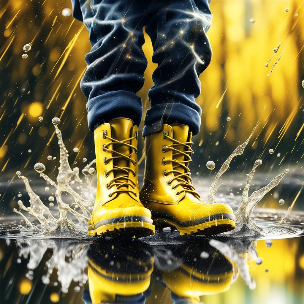 Boy Splashing in Nebula Reflection: Hyperrealistic Illustrat...