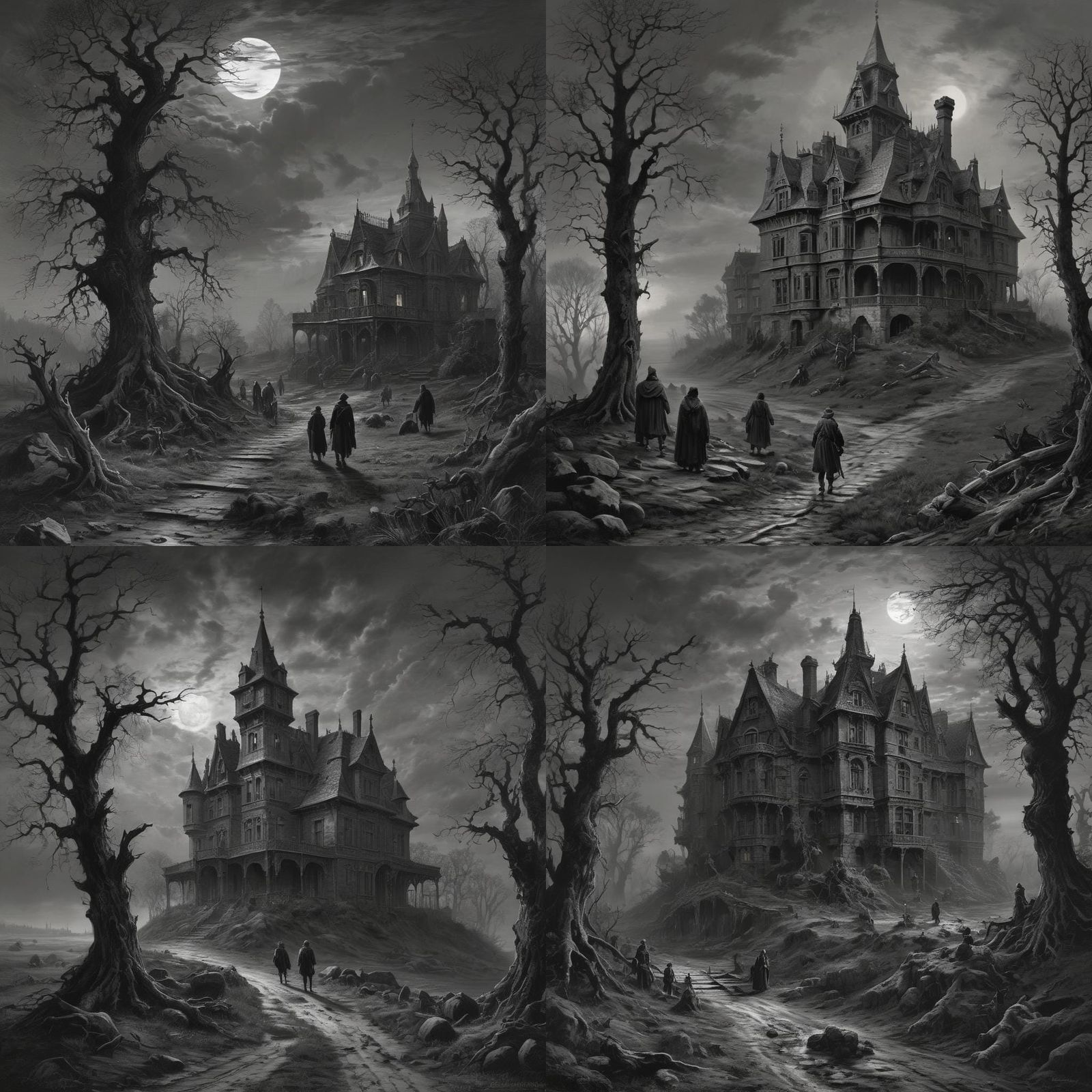 Haunted Moor Manor in Gothic Horror Style